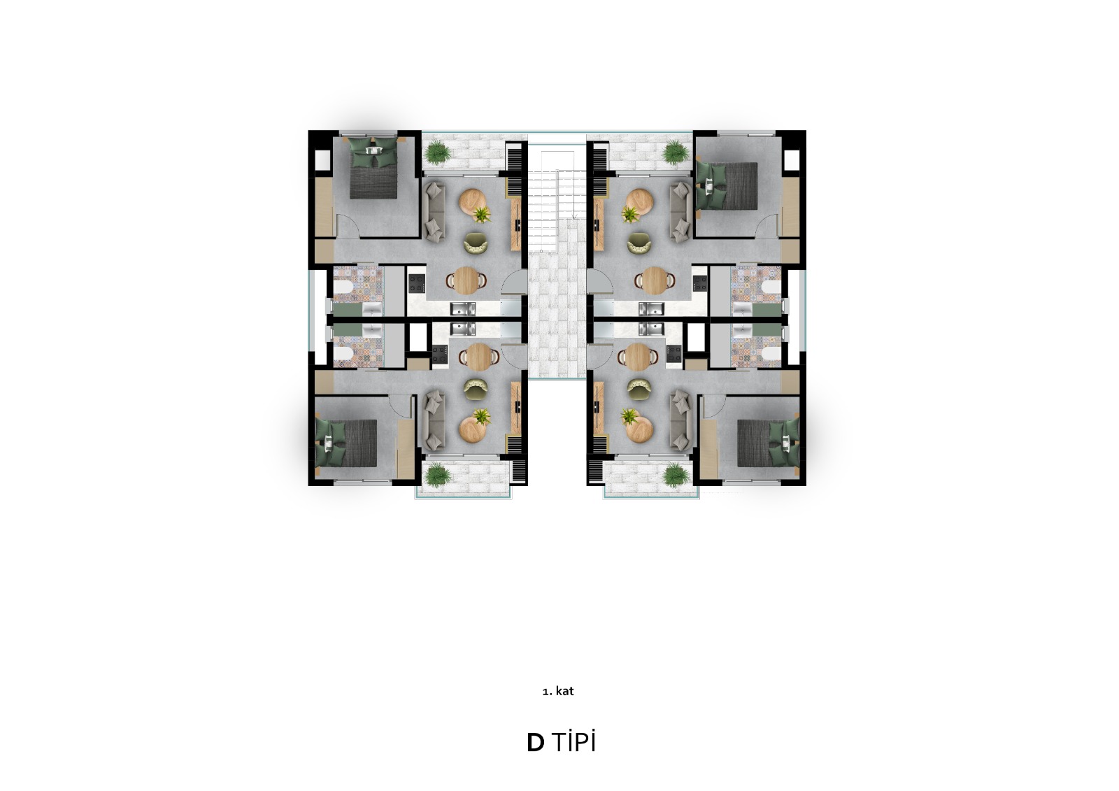 Yalusa Homes — Type D, first floor plan