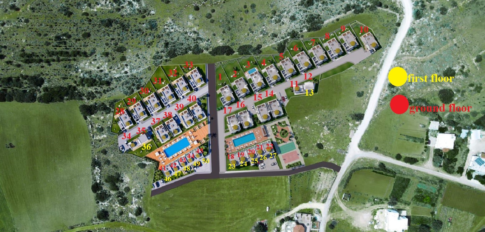 Green & Blue detailed site plan